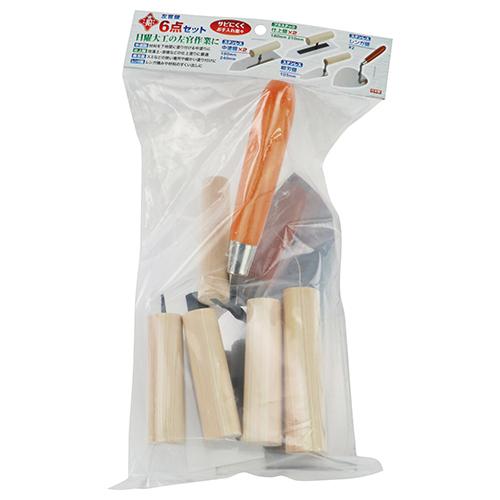 赤長 左官鏝6点セット 6pcsセット 【4977292816878】 : KQLFT TOOLS