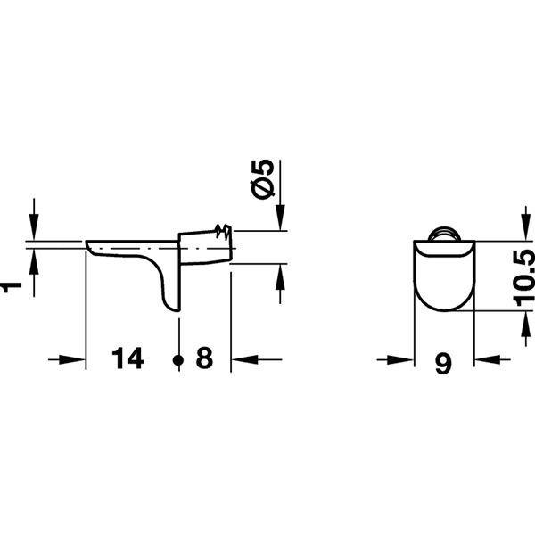 HAFELE 5mmφ差し込みタイプ棚ダボ 耐荷重125KG #282.24.710 (10個セット) |  | 01