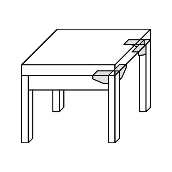 HAFELE テーブル脚 大型家具用L字金具 #641.01.711 |  | 01