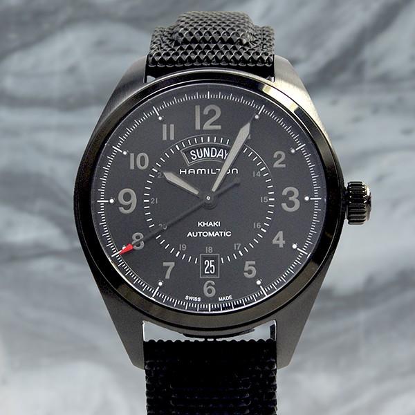 ハミルトン Hamilton カーキ　フィールド　デイデイト　オート　42mm　オールブラック H70695735｜kr-2004