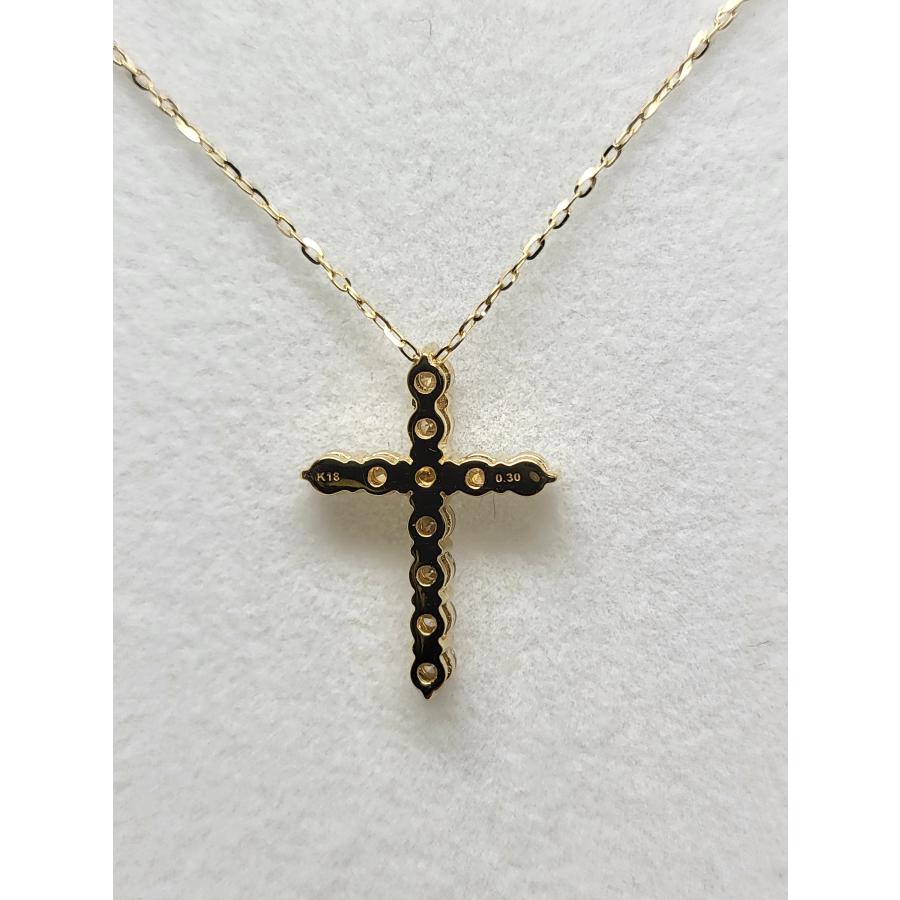K18 ゴールド/ダイヤモンド diamond/0.30ct クロス cross ネックレス