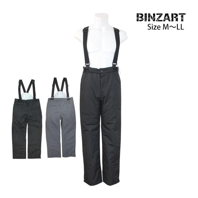 黒 ナイロン オーバーオール スキーパンツ スキーウェア スキーパンツ メンズ バンザート BINZART 大人用