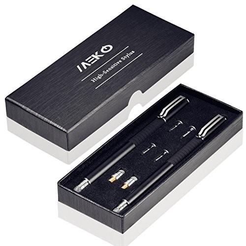 MEKO スタイラス タッチペン2本 +交換用ペン先６個 iPhone iPad Android タブレット（ブラック/ブラック）｜kr-store｜06