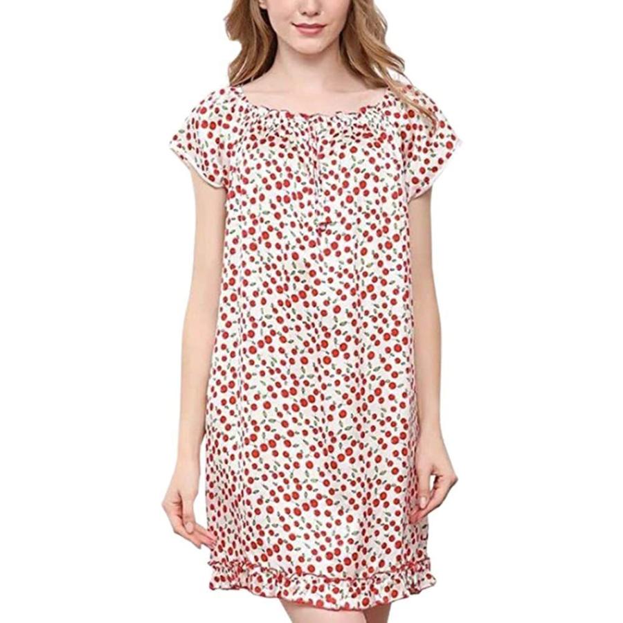 第1位獲得 フリル 半袖 ラウンドネック ネグリジェ ワンピース パジャマ シルク Mayudamaシルク シルク100 優雅 エ ゆったりデザイン 下着 靴下 部屋着 Drakelfg Com