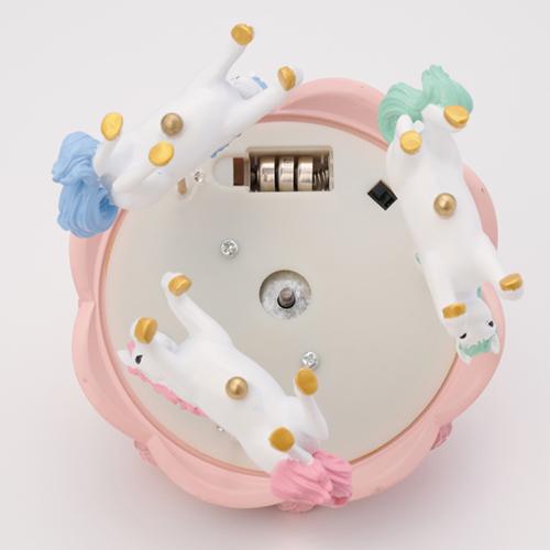オルゴール メリーゴーランド Lサイズ ローズピンク (LED付き