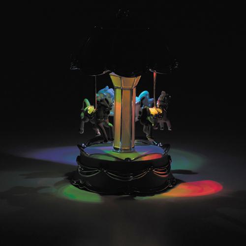 オルゴール メリーゴーランド Sサイズ ブルーxシルバー (LED付き