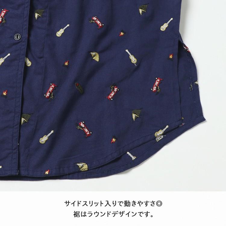 ワンピース 半袖 夏 ロング シャツワンピース 羽織り カジュアル ゆったり アウトドア キャンピング刺繍ワンピ Kriff Mayer Ladys クリフメイヤーレディース l Kriff Mayer 通販 Yahoo ショッピング