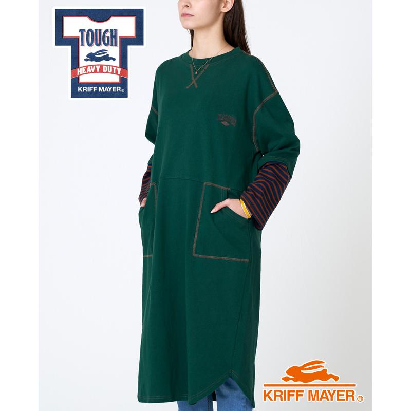 ワンピース ロング Tシャツワンピ 長袖 秋 冬 タフティー カジュアル ボーダーレイヤードタフワンピ Kriff Mayer Ladys クリフメイヤーレディース fw l Kriff Mayer 通販 Yahoo ショッピング