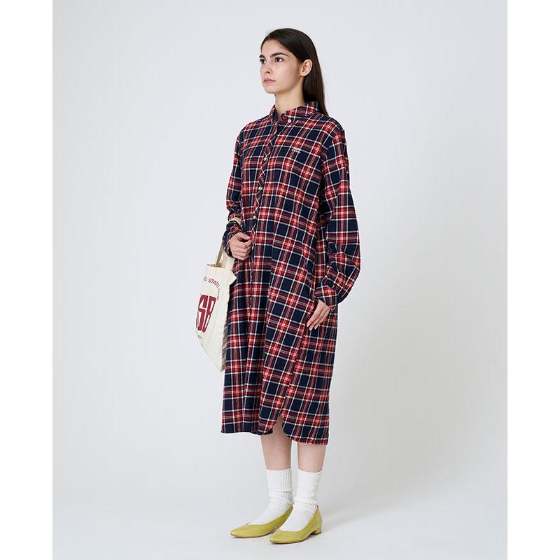 シャツワンピース ロング チェック 長袖 秋 冬 ネルシャツ ロングシャツ チェックネルワンピース Kriff Mayer Ladys クリフメイヤーレディース fw l Kriff Mayer 通販 Yahoo ショッピング