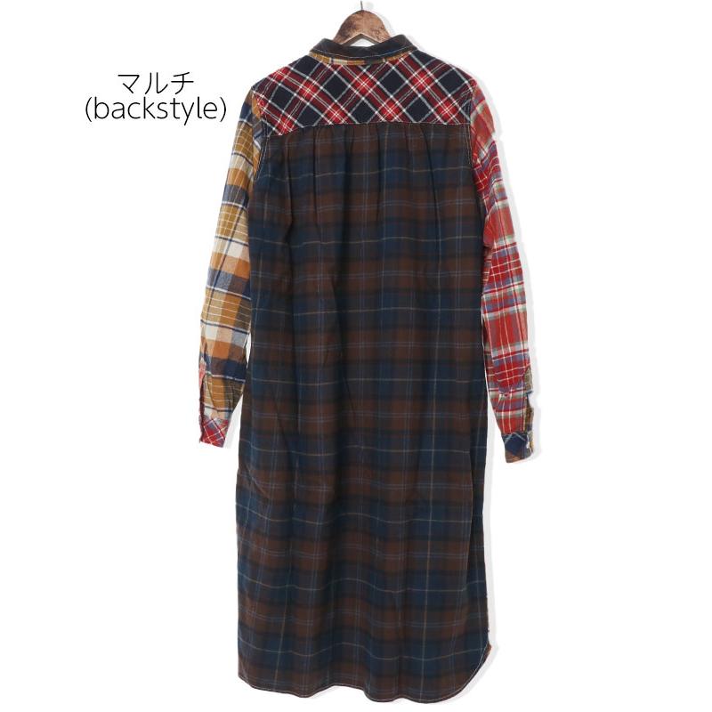 シャツワンピース ロング チェック 長袖 秋 冬 ネルシャツ ロングシャツ チェックネルワンピース Kriff Mayer Ladys クリフメイヤーレディース fw l Kriff Mayer 通販 Yahoo ショッピング