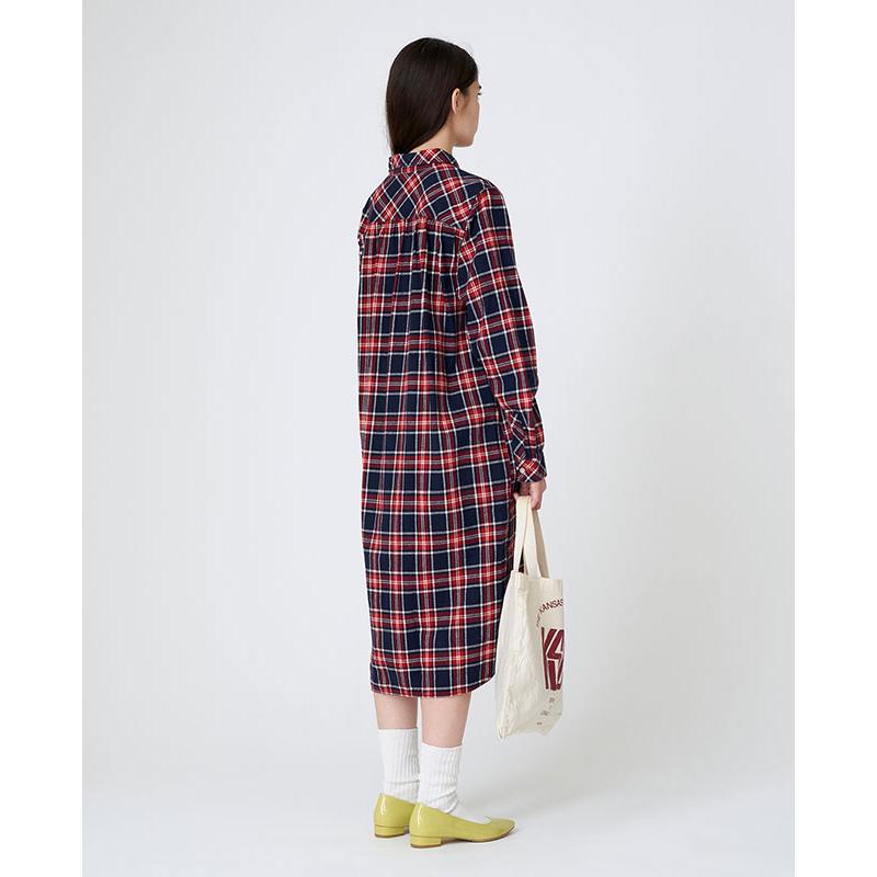 シャツワンピース ロング チェック 長袖 秋 冬 ネルシャツ ロングシャツ チェックネルワンピース Kriff Mayer Ladys クリフメイヤー レディース fw l Kriff Mayer 通販 Yahoo ショッピング