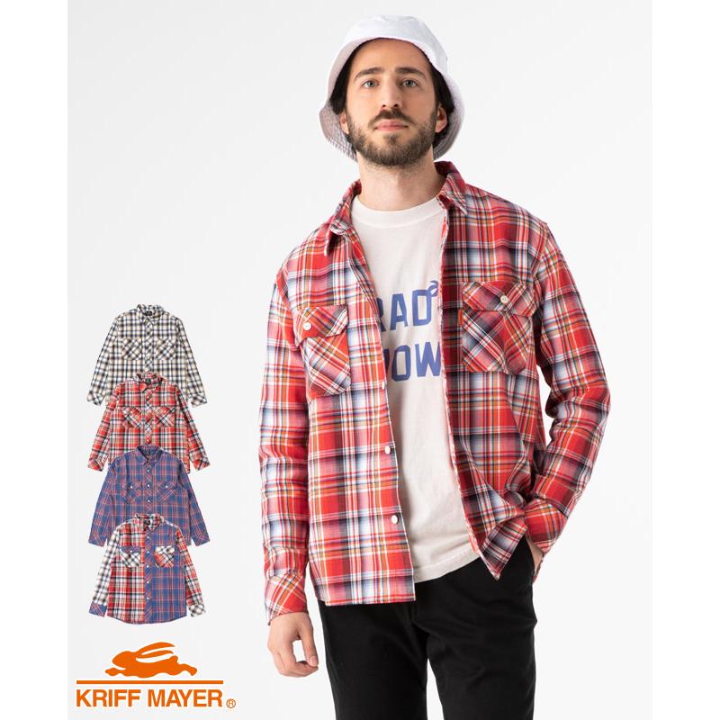 メンズ シャツ チェックシャツ ワークシャツ 綿 コットン100 春 羽織り アメカジ カジュアル ワッフルチェック長袖シャツ Kriff Mayer クリフメイヤー Kriff Mayer 通販 Yahoo ショッピング
