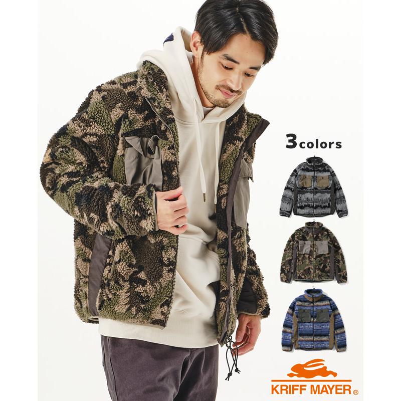 メンズ アウター ジャケット ボアフリース 総柄 キャンプ アウトドア アメカジ カジュアル 秋 冬 柄ボアスタンドjk Kriff Mayer クリフメイヤー Kriff Mayer Yahoo 店 通販 Yahoo ショッピング