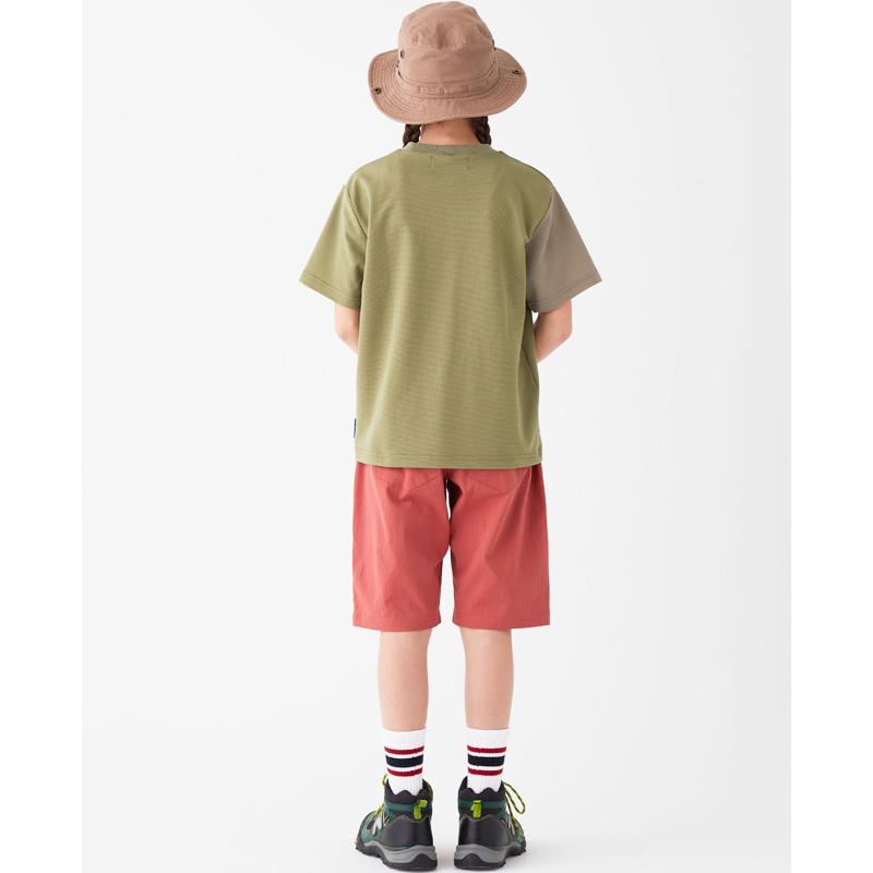 KRIFF MAYER KIDS クリフメイヤー 半袖 Tシャツ 120cm〜170cm キッズ ジュニア ワッフル 違素材 プリント 通学 小学生 中学生 高校生 ドッキング さら TEE｜kriffmayer｜08