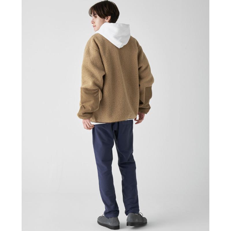 ノーカラーシャツカーブボアジャケット ミラ オーウェン Mila Owen ノーカラーシャツカーブボアジャケット