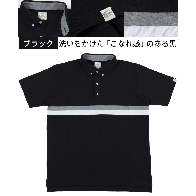 KRIFF MAYER（クリフメイヤー） パネル切替 ボタンダウン ポロシャツ