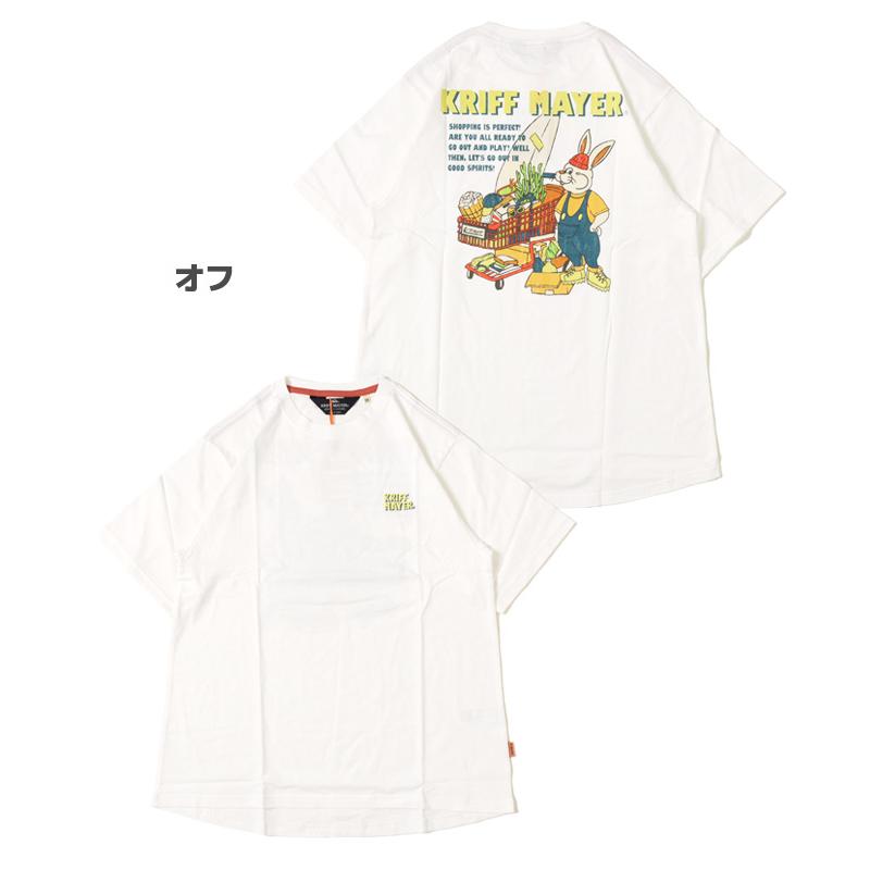 クリフメイヤー レディース KRIFF MAYER LADYS トップス 半袖 Tシャツ 体型カバー 春 夏 ゆったり 配色 綿100 カラフル キャンプラビット Aライン 半袖T｜kriffmayer｜20