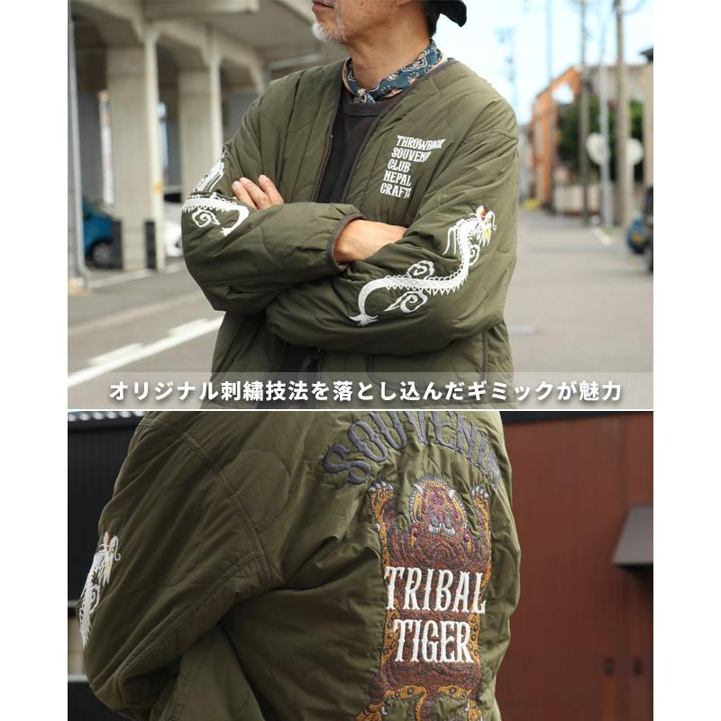 クリフメイヤー KRIFF MAYER メンズ アウター ユニセックス 中綿 ヴィンテージ風 お揃い アメカジ トラ タイガー カジュアル スーベニア 刺繍 キルト ジャケット | KRIFF MAYER | 22