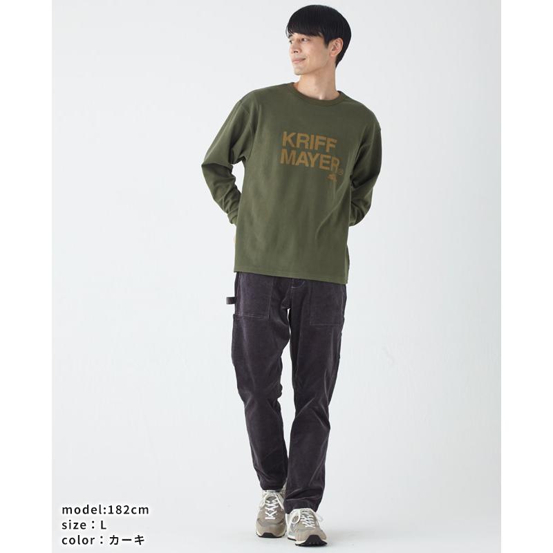 クリフメイヤー KRIFF MAYER メンズ ユニセックス 長袖 Tシャツ ブランドロゴ 微起毛 ストレッチ アメカジ アウトドア もちのびロゴプリントロンT | KRIFF MAYER | 12