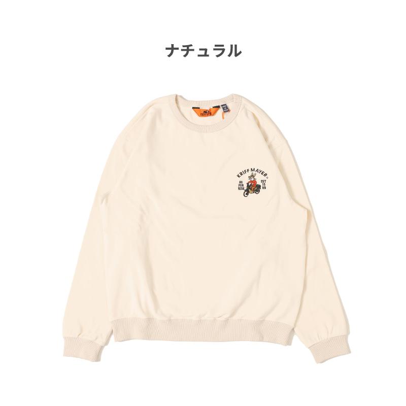 クリフメイヤー KRIFF MAYER メンズ ユニセックス 長袖 Tシャツ ワンポイント 微起毛 ワンポイント 刺繍 ドッグ アウトドア もちのび ラビット ロンT バイク | KRIFF MAYER | 18