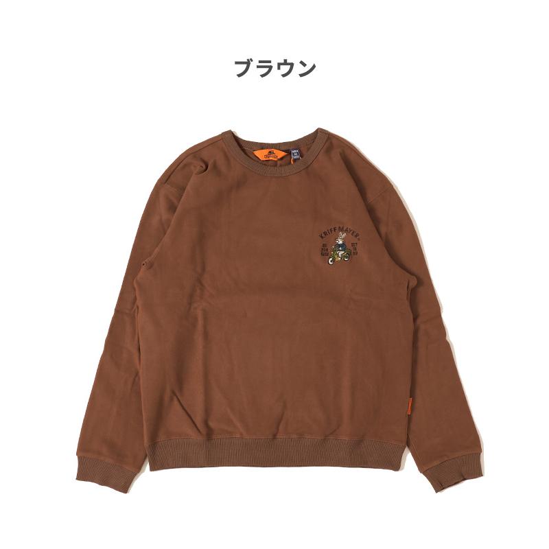 クリフメイヤー KRIFF MAYER メンズ ユニセックス 長袖 Tシャツ ワンポイント 微起毛 ワンポイント 刺繍 ドッグ アウトドア もちのび ラビット ロンT バイク | KRIFF MAYER | 20