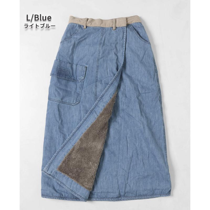 クリフメイヤー レディース KRIFF MAYER LADYS ボトムス ロングスカート スカート ブランケット フリース 綿100 アウトドア 防寒 2WAY 裏ボア デニム 巻スカート | KRIFF MAYER Lady's Collection | 20