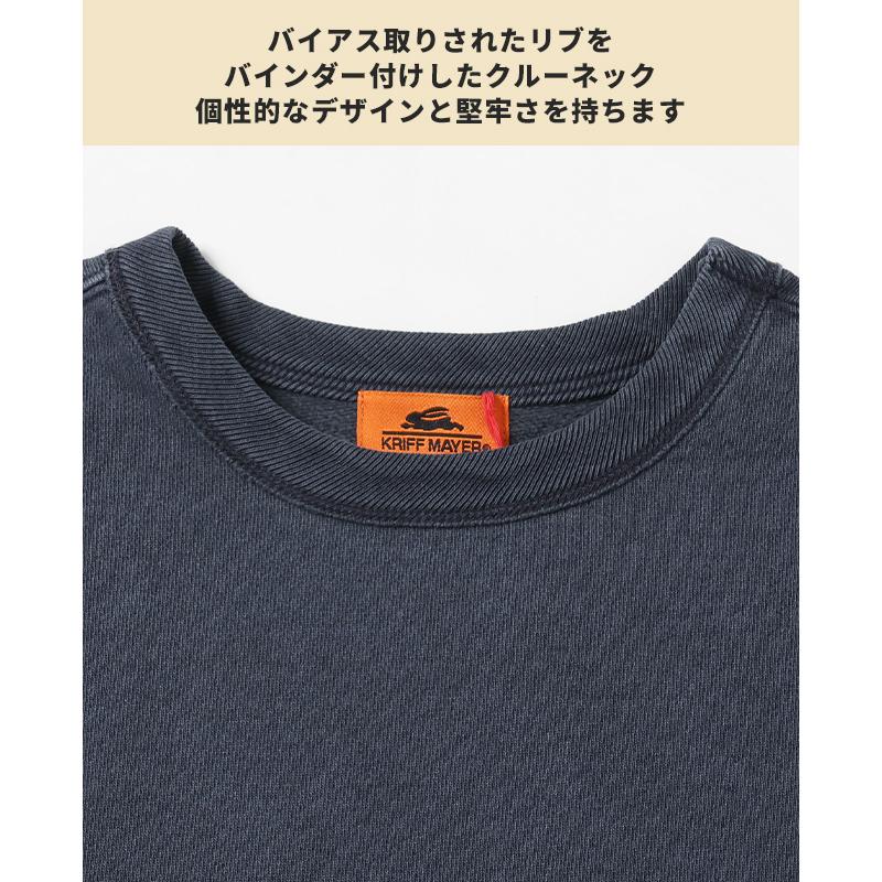 クリフメイヤー KRIFF MAYER メンズ ユニセックス 長袖 スウェット 裏起毛 裏微起毛 古着風 綿 コットン100 アメカジ ヘビーウェイト ピグメントラフクルー | KRIFF MAYER | 16