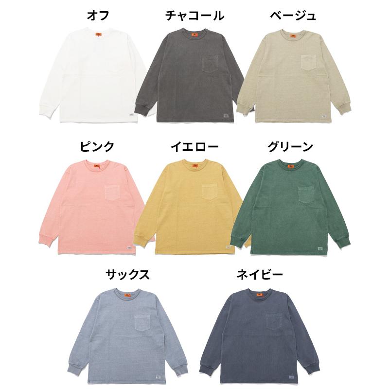 クリフメイヤー KRIFF MAYER メンズ ユニセックス 長袖 Tシャツ カットソー クルーネック 袖リブ 胸ポケ 無地 アメカジ 秋 春 ヘビーOZピグメントロンT | KRIFF MAYER | 24