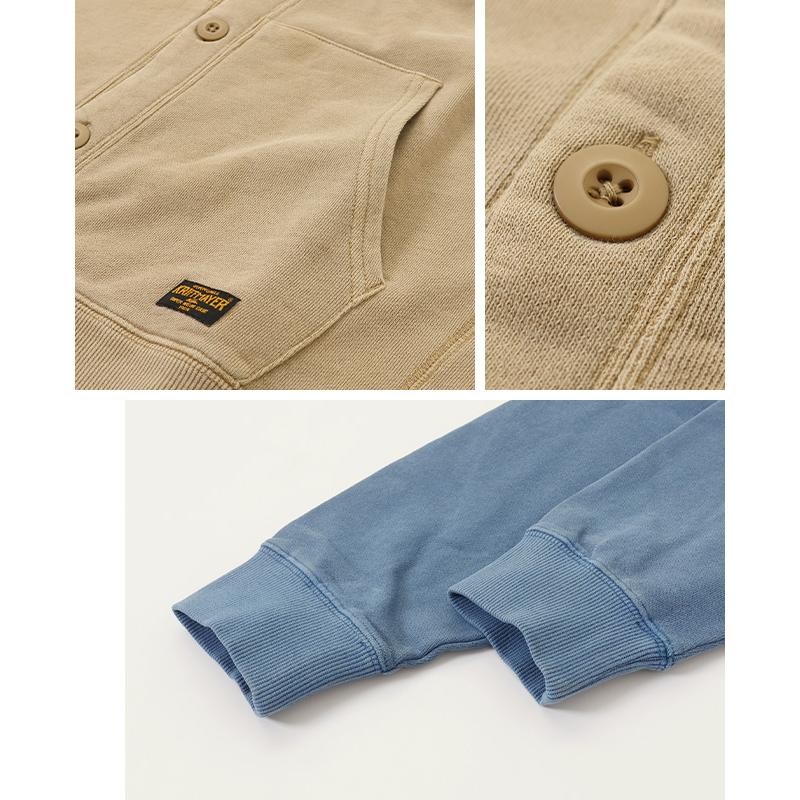 クリフメイヤー KRIFF MAYER メンズ ユニセックス ストレッチ 長袖 羽織り ヴィンテージ風 古着風 2025SS ピグメント ミニ 裏毛 カーディガン | KRIFF MAYER | 14