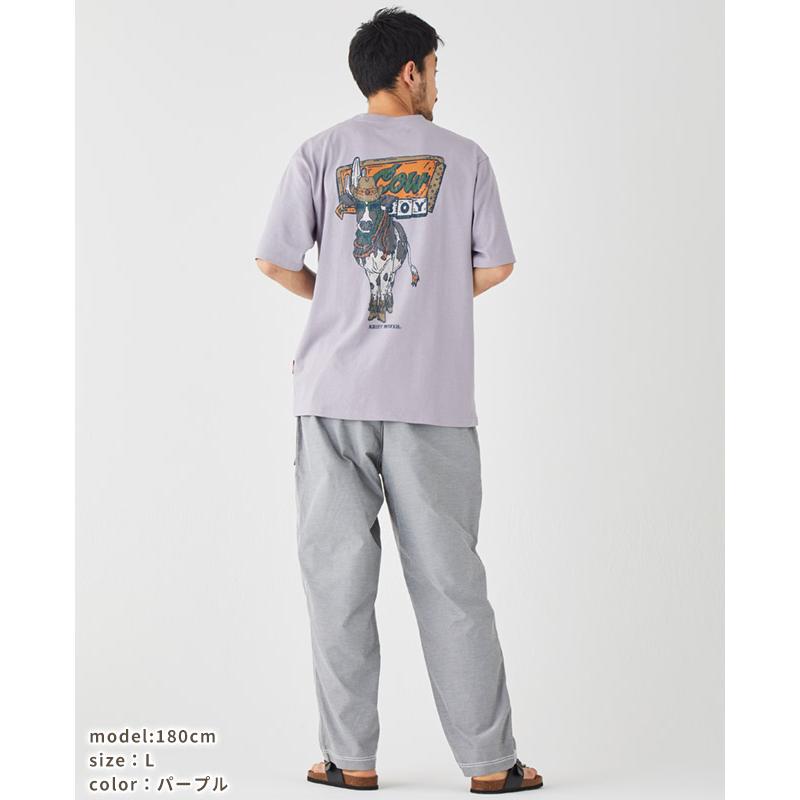 クリフメイヤー KRIFF MAYER メンズ ユニセックス 半袖 Tシャツ バックプリント アニマル 汗染み防止 撥水防汚 カジュアル アメカジ ウェットプロテクト T 牛 | KRIFF MAYER | 18