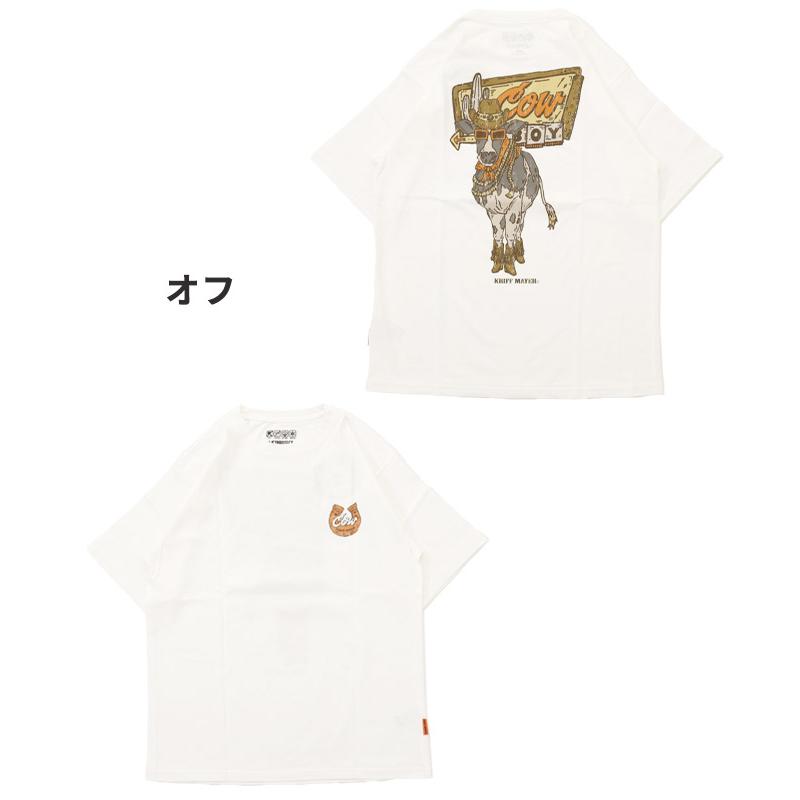 クリフメイヤー KRIFF MAYER メンズ ユニセックス 半袖 Tシャツ バックプリント アニマル 汗染み防止 撥水防汚 カジュアル アメカジ ウェットプロテクト T 牛 | KRIFF MAYER | 19