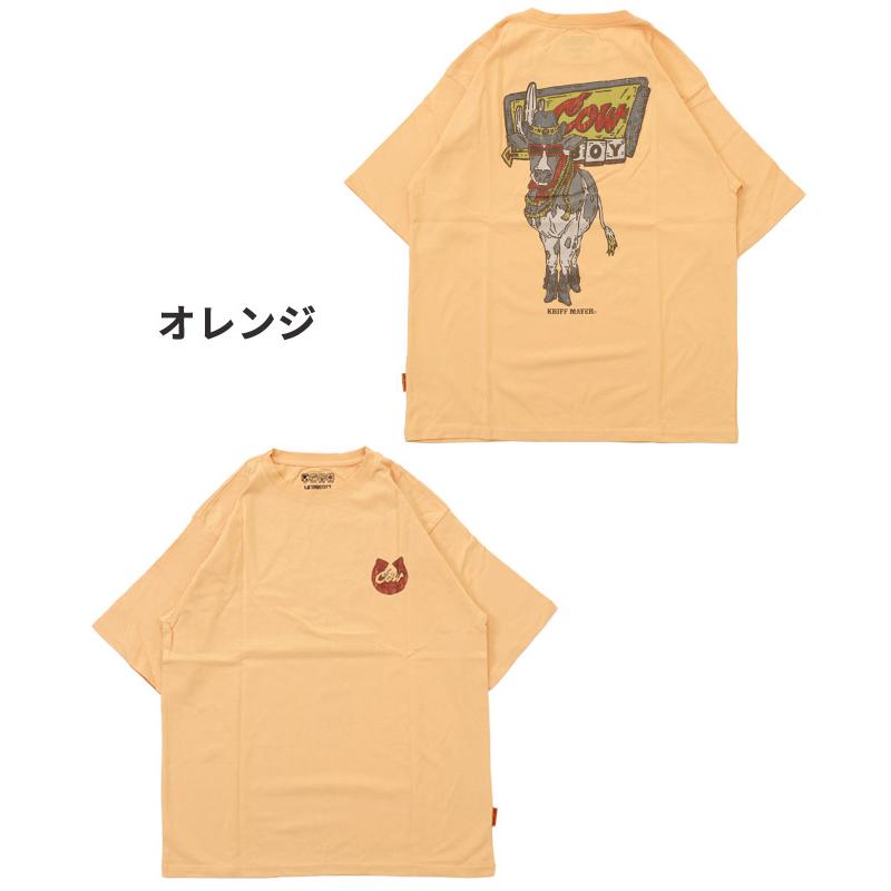 クリフメイヤー KRIFF MAYER メンズ ユニセックス 半袖 Tシャツ バックプリント アニマル 汗染み防止 撥水防汚 カジュアル アメカジ ウェットプロテクト T 牛 | KRIFF MAYER | 22
