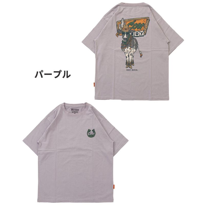 クリフメイヤー KRIFF MAYER メンズ ユニセックス 半袖 Tシャツ バックプリント アニマル 汗染み防止 撥水防汚 カジュアル アメカジ ウェットプロテクト T 牛 | KRIFF MAYER | 24