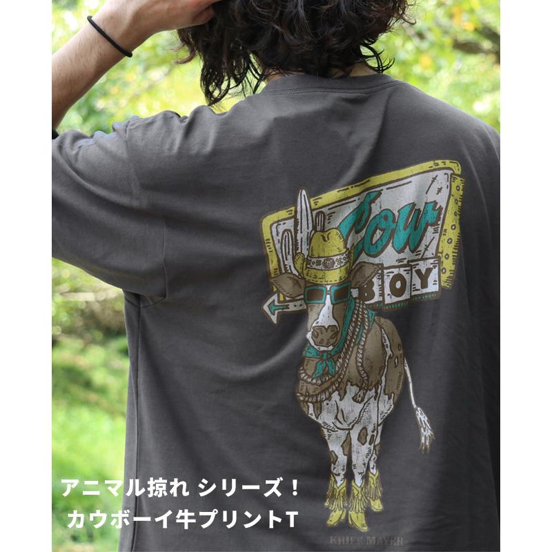 クリフメイヤー KRIFF MAYER メンズ ユニセックス 半袖 Tシャツ バックプリント アニマル 汗染み防止 撥水防汚 カジュアル アメカジ ウェットプロテクト T 牛 | KRIFF MAYER | 07