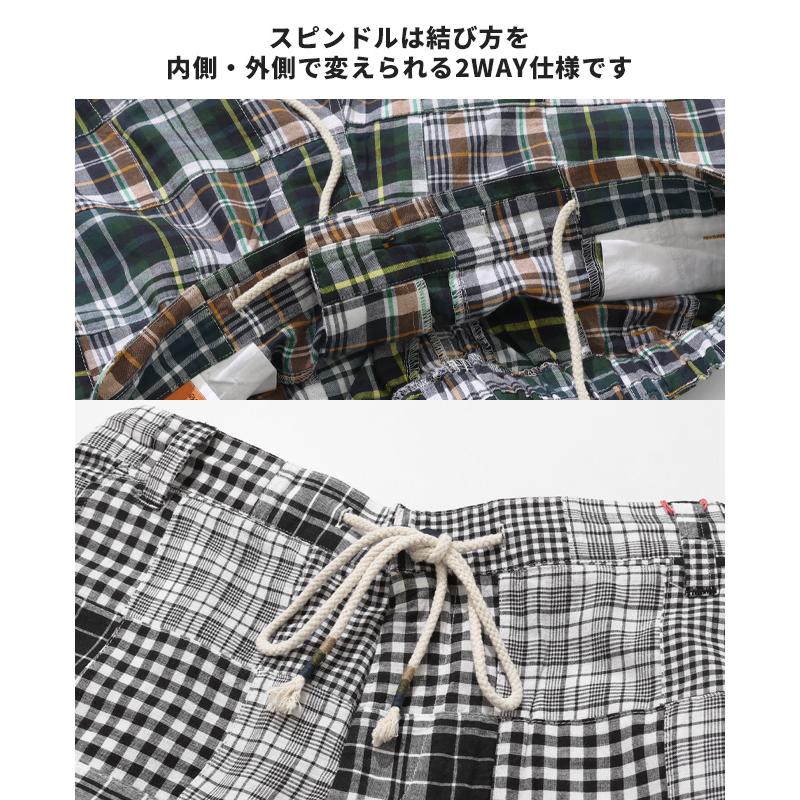 クリフメイヤー KRIFF MAYER メンズ ボトムス ショートパンツ 短パン イージーパンツ ハーフパンツ 膝丈 ウエストゴム チェック パッチワークショーツ | KRIFF MAYER | 14