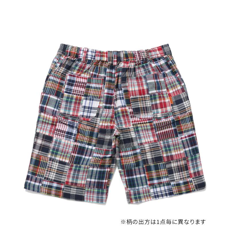 クリフメイヤー KRIFF MAYER メンズ ボトムス ショートパンツ 短パン イージーパンツ ハーフパンツ 膝丈 ウエストゴム チェック パッチワークショーツ | KRIFF MAYER | 21