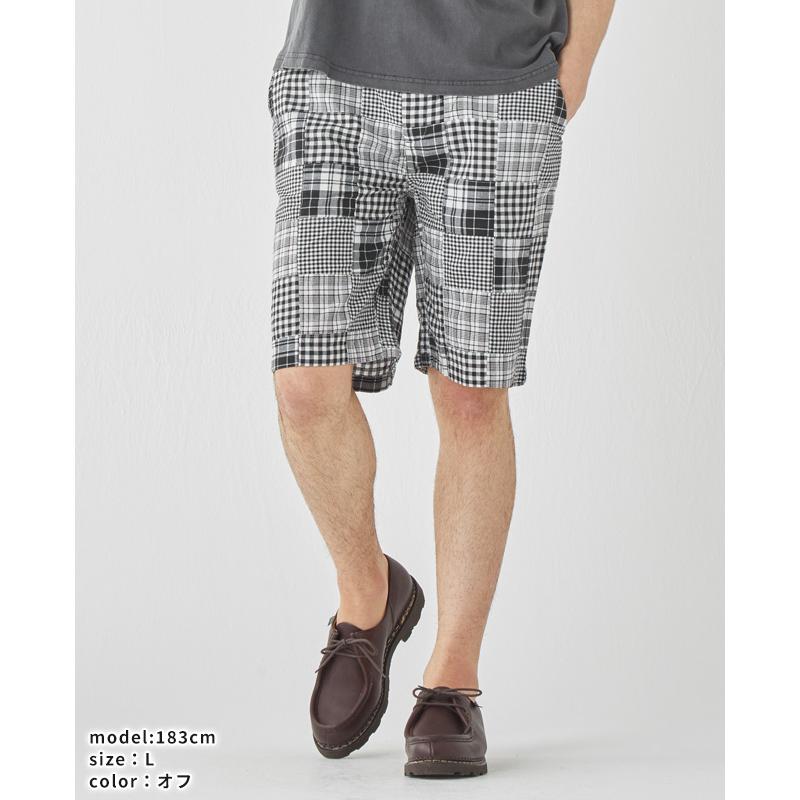 クリフメイヤー KRIFF MAYER メンズ ボトムス ショートパンツ 短パン イージーパンツ ハーフパンツ 膝丈 ウエストゴム チェック パッチワークショーツ | KRIFF MAYER | 09