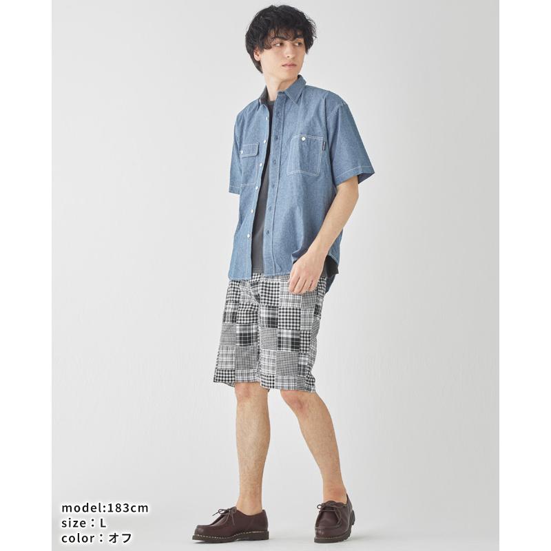 クリフメイヤー KRIFF MAYER メンズ ボトムス ショートパンツ 短パン イージーパンツ ハーフパンツ 膝丈 ウエストゴム チェック パッチワークショーツ | KRIFF MAYER | 10