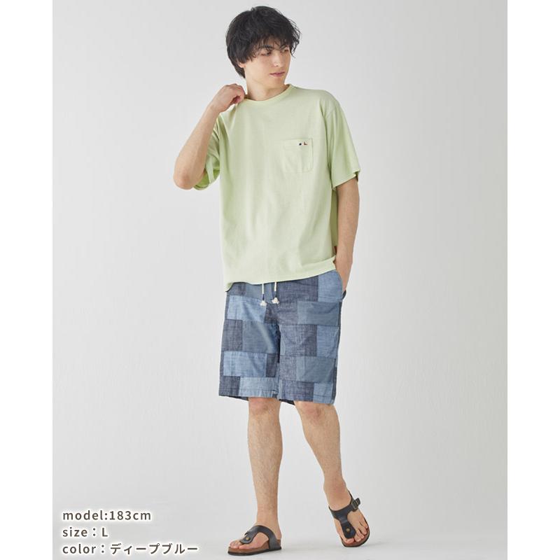 クリフメイヤー KRIFF MAYER メンズ ボトムス ショートパンツ 短パン イージーパンツ ハーフ 膝丈 コットン100% ウエストゴム デニム パッチワーク ショーツ | KRIFF MAYER | 07