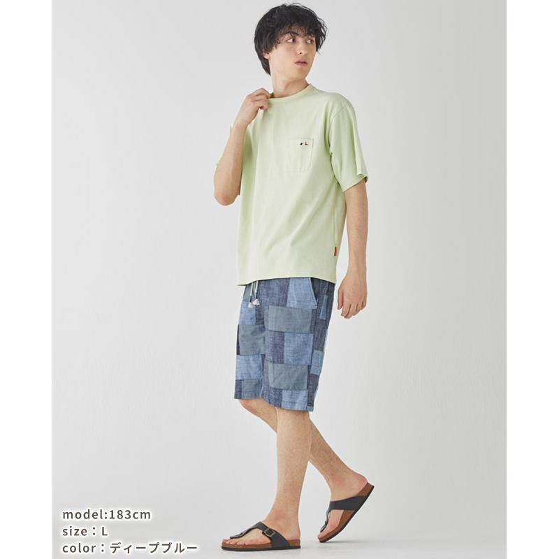 クリフメイヤー KRIFF MAYER メンズ ボトムス ショートパンツ 短パン イージーパンツ ハーフ 膝丈 コットン100% ウエストゴム デニム パッチワーク ショーツ | KRIFF MAYER | 08