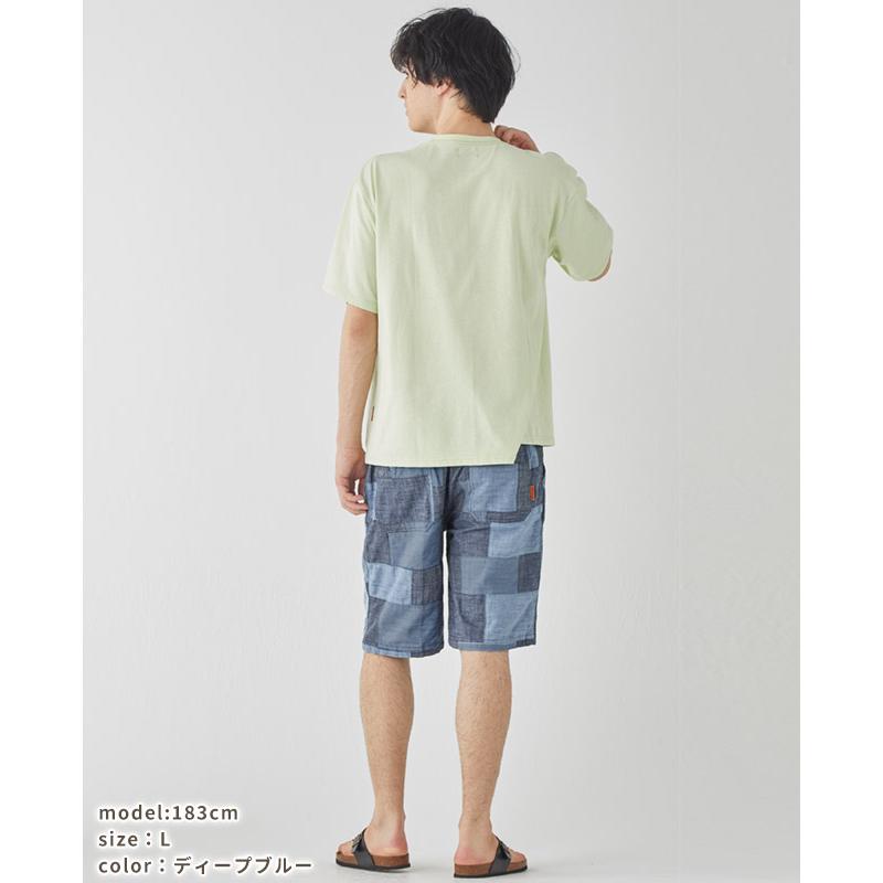 クリフメイヤー KRIFF MAYER メンズ ボトムス ショートパンツ 短パン イージーパンツ ハーフ 膝丈 コットン100% ウエストゴム デニム パッチワーク ショーツ | KRIFF MAYER | 09