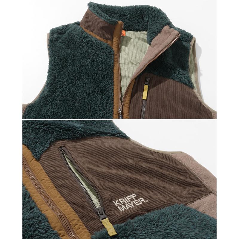 クリフメイヤー KRIFF MAYER メンズ ユニセックス ベスト アウター ボアフリース ハイネック スタンドネック アウトドア 防寒 秋 冬 シャギーボアベスト | KRIFF MAYER | 20