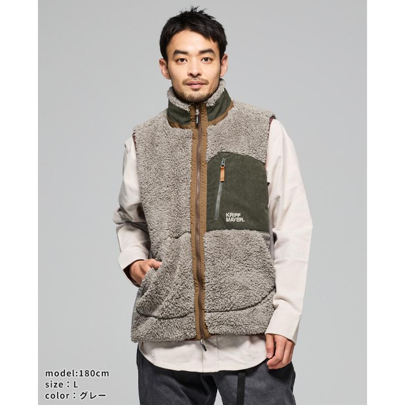クリフメイヤー KRIFF MAYER メンズ ユニセックス ベスト アウター ボアフリース ハイネック スタンドネック アウトドア 防寒 秋 冬 シャギーボアベスト | KRIFF MAYER | 12
