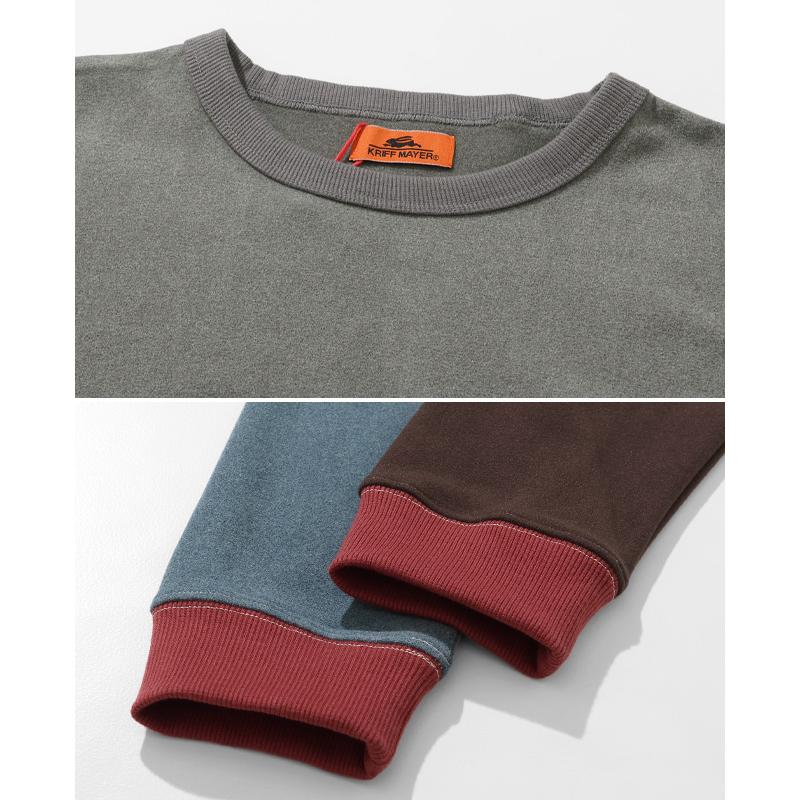 クリフメイヤー KRIFF MAYER メンズ ユニセックス 長袖 Tシャツ 微起毛 クルーネック ワンポイント バイク 暖かい インナー ストレッチ 秋 冬 もちのび刺繍ロンT | KRIFF MAYER | 17