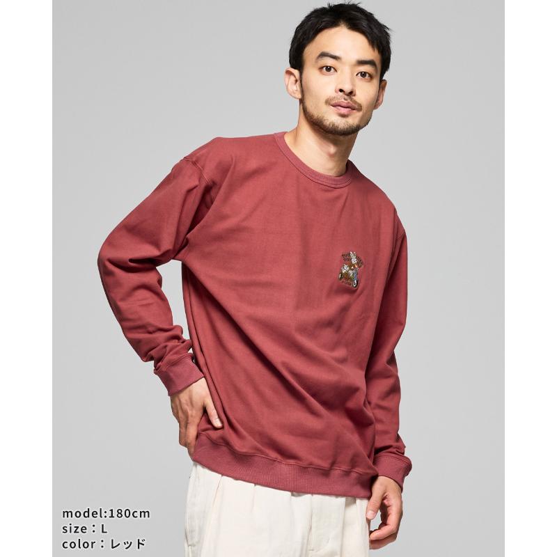 クリフメイヤー KRIFF MAYER メンズ ユニセックス 長袖 Tシャツ 微起毛 クルーネック ワンポイント バイク 暖かい インナー ストレッチ 秋 冬 もちのび刺繍ロンT | KRIFF MAYER | 08