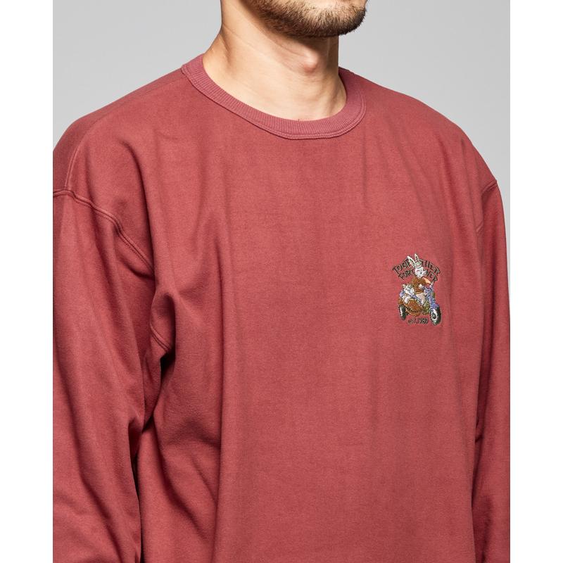 クリフメイヤー KRIFF MAYER メンズ ユニセックス 長袖 Tシャツ 微起毛 クルーネック ワンポイント バイク 暖かい インナー ストレッチ 秋 冬 もちのび刺繍ロンT | KRIFF MAYER | 10