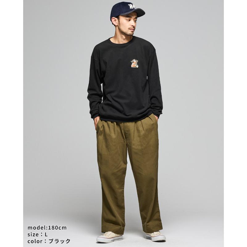 クリフメイヤー KRIFF MAYER メンズ ユニセックス 長袖 Tシャツ 微起毛 クルーネック ワンポイント バイク 暖かい インナー ストレッチ 秋 冬 もちのび刺繍ロンT | KRIFF MAYER | 11