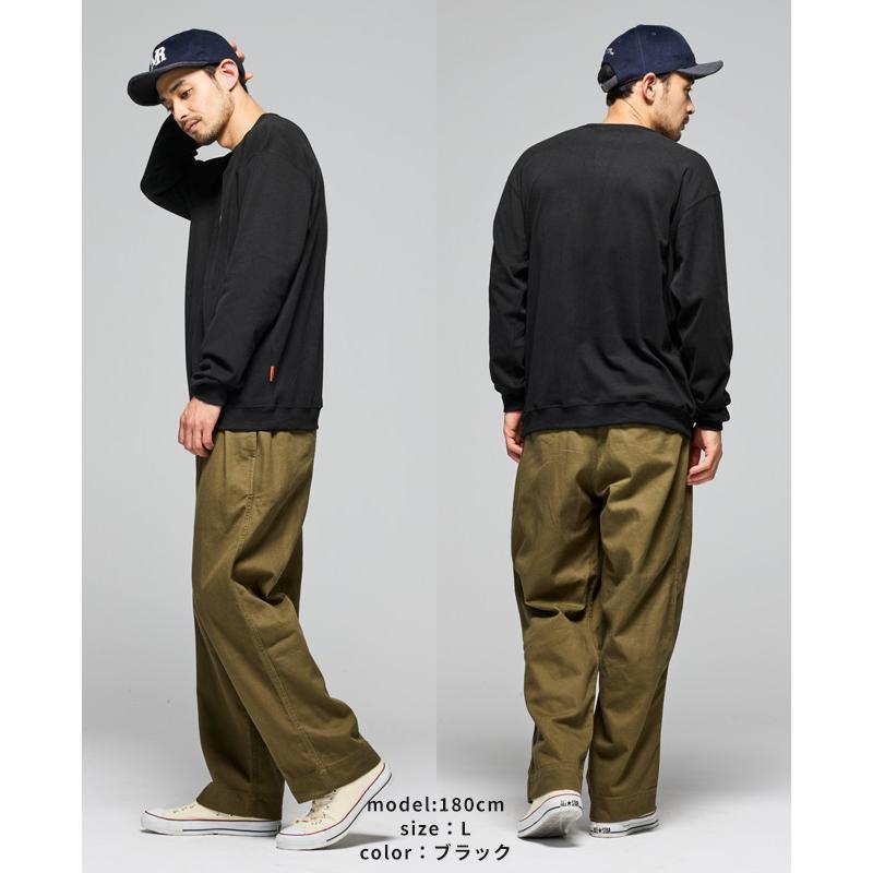 クリフメイヤー KRIFF MAYER メンズ ユニセックス 長袖 Tシャツ 微起毛 クルーネック ワンポイント バイク 暖かい インナー ストレッチ 秋 冬 もちのび刺繍ロンT | KRIFF MAYER | 12