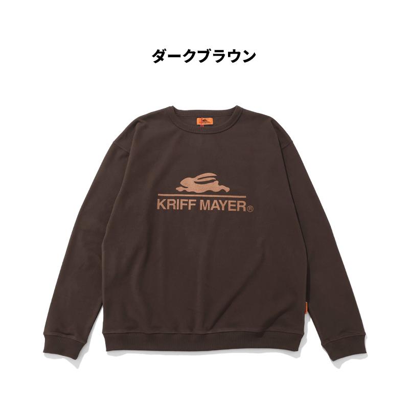 クリフメイヤー KRIFF MAYER メンズ ユニセックス 長袖 Tシャツ 微起毛 クルーネック ブランドロゴ プリント 暖かい ストレッチ 秋 冬 もちのび ロゴ ロンT | KRIFF MAYER | 21