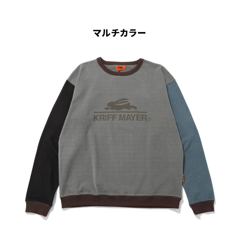 クリフメイヤー KRIFF MAYER メンズ ユニセックス 長袖 Tシャツ 微起毛 クルーネック ブランドロゴ プリント 暖かい ストレッチ 秋 冬 もちのび ロゴ ロンT | KRIFF MAYER | 24